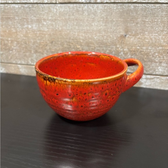 Starbucks 2011 hand-painted red speckled pottery rice bowl with a handle. - Picture 7 of 7